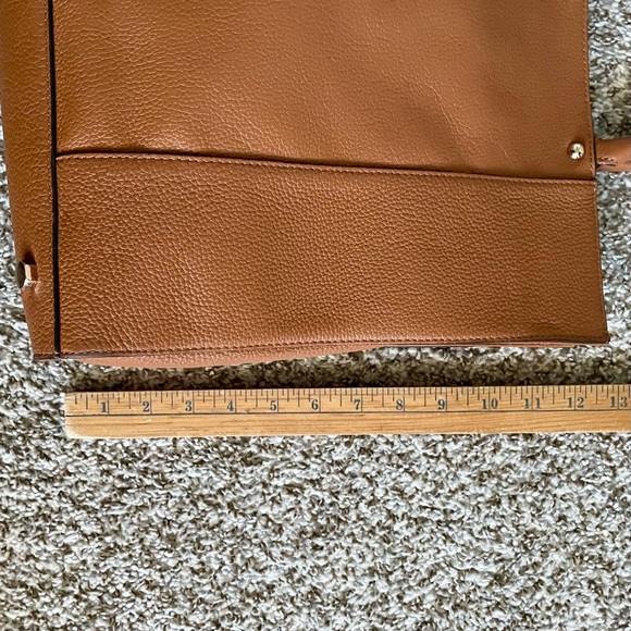 Rebecca Minkoff Caramel Brown Pebbled Leather Tote Bag Purse Black Lining - Picture 5 of 16